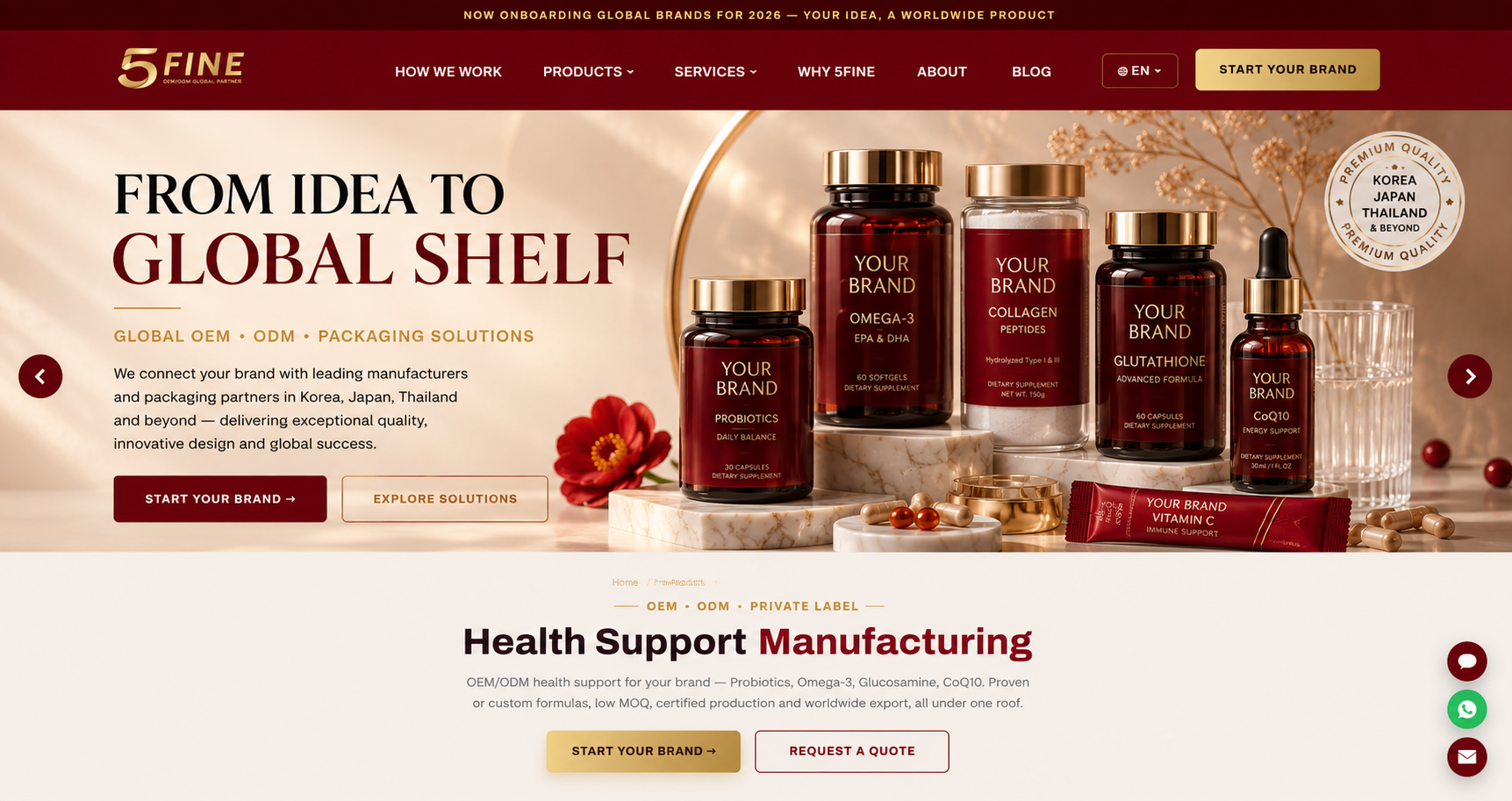 Health Support Manufacturing — 5FINE OEM/ODM dietary supplements