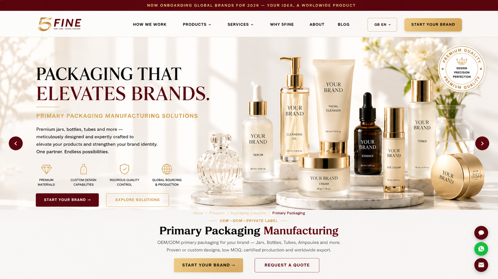 Primary Packaging Manufacturing — 5FINE OEM/ODM packaging solutions