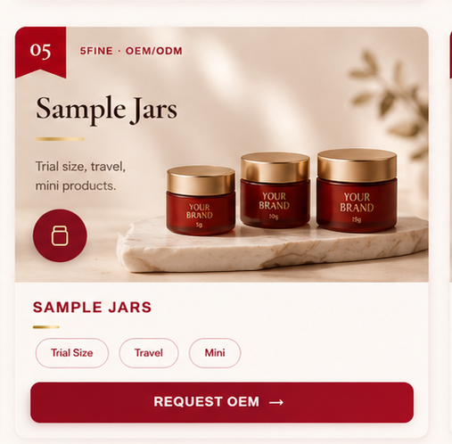 OEM Sample Jars — 5FINE private label OEM/ODM